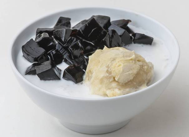 Durian Grass Jelly in Vanilla Ice 榴蓮白雪黑寶石